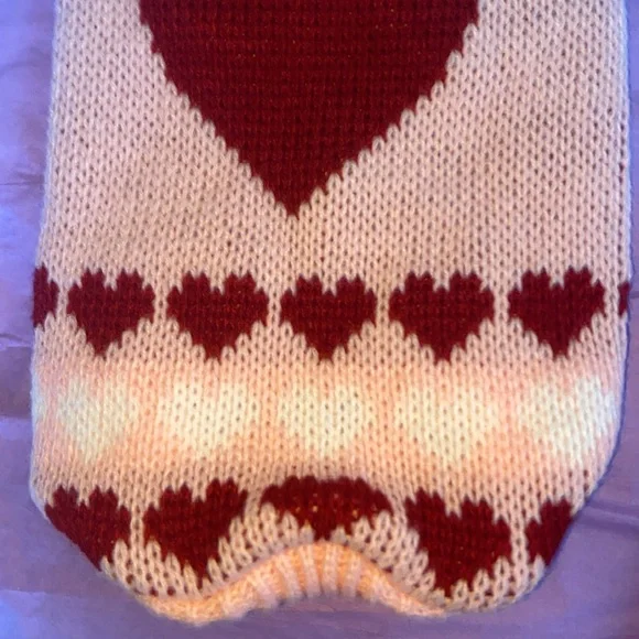 Pink Dog Sweater with hearts Small - Picture 7 of 7